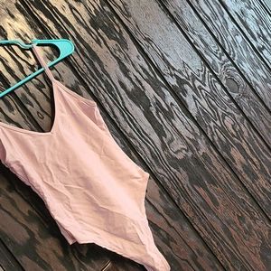 Shimmer pink body suit